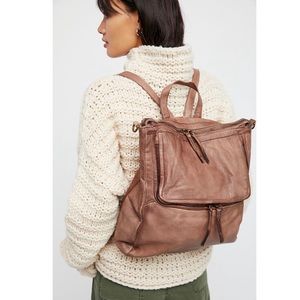Free People Loved Leather Messenger Backpack